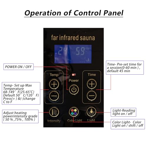 Outdoor Sauna 4 Person Low EMF Far Infrared Sauna for Home, 2,050W, Mahogany Wooden, for Indoor and Outdoor Home Sauna with Bluetooth, LCD, LED
