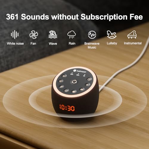 Hotmoon Sound Machine, Cocoon Pro White Noise Sound Machine with 361 Sounds for Baby Adult, Night Light, Sleeping Timer, App Control, DIY Sound Machine, Home Office Yoga, Noise Machine Gift