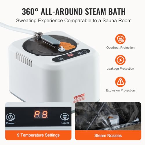VEVOR Portable Steam Sauna Tent Personal Sauna Blanket Kit for Home Spa, Detoxify & Soothing Heated Body Therapy, Time & Temperature Remote Control with Floor Mat
