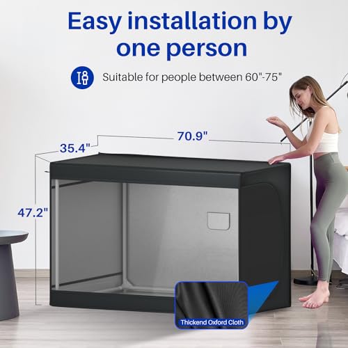 TOREAD Portable Sauna for Home, Full Body Lying Sauna Tent with Reclining Sauna Chair, 1-2 Person Sauna Tent with 4L 1400W Steam Generator and Remote Control (Black)
