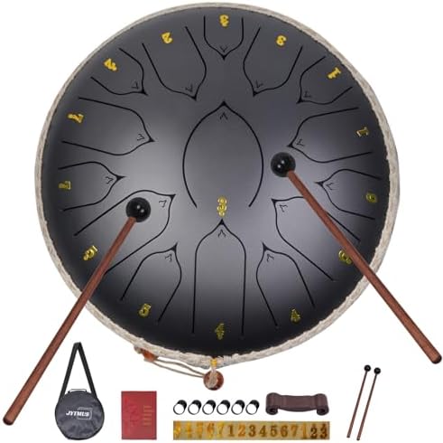 Steel Tongue Drum 11 Notes 6 Inches Steel Drum with Drum Bag, Music Book, Drum Mallets, Mallet Holder, Finger Picks and Stickers Tongue Drum for Yoga, Meditation, Prenatal Music Education