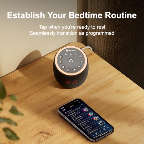 Hotmoon Sound Machine, Cocoon Pro White Noise Sound Machine with 361 Sounds for Baby Adult, Night Light, Sleeping Timer, App Control, DIY Sound Machine, Home Office Yoga, Noise Machine Gift