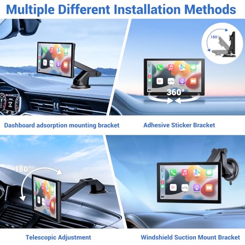 Wireless Carplay, Android Auto, 4K Dash Cam, 1080p Backup Camera, Bluetooth, Stereo or FM Connectivity