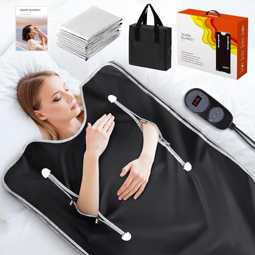 Sauna Blanket for Home Use, Portable Design for Relaxation and Detoxification Highest 176℉, 20-60 Minutes Timer, 6 ft x 2.65 ft