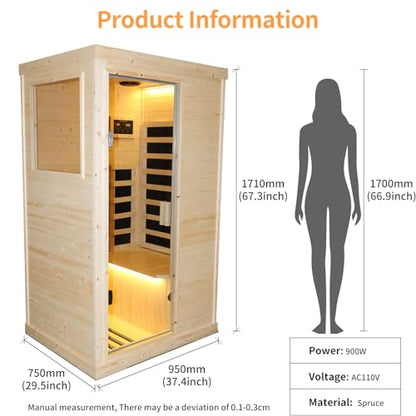 Single Person Luxurious Sauna Retreat with Premium Finland Spruce Construction