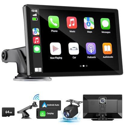Wireless Carplay, Android Auto, 4K Dash Cam, 1080p Backup Camera, Bluetooth, Stereo or FM Connectivity