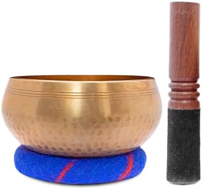 Ohm Store Tibetan Singing Bowl Set — Meditation Sound Bowl Handcrafted in Nepal for Yoga, Chakra Healing, Mindfulness, and Stress Relief — Unique Spiritual Gifts for Women and Men