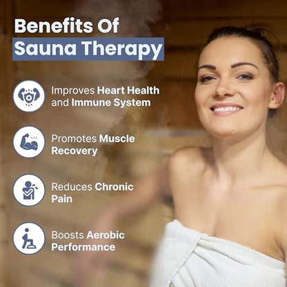 ALEKO Sauna Cottage with Asphalt Roof and Accessories | Canadian Hemlock Wood | Wet Steam Room | Outdoor | 8 Person | Upgraded Premium European 8 kW Harvia KIP Electric Heater | SKD8HEM