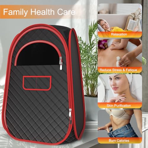 Portable Sauna Box, Portable Steam Sauna for Home with 2.6L Steamer, Remote Control, Portable Chair and Floor Mat, Full Body Personal Sauna Tent for Home Spa Relaxation, 9 Levels