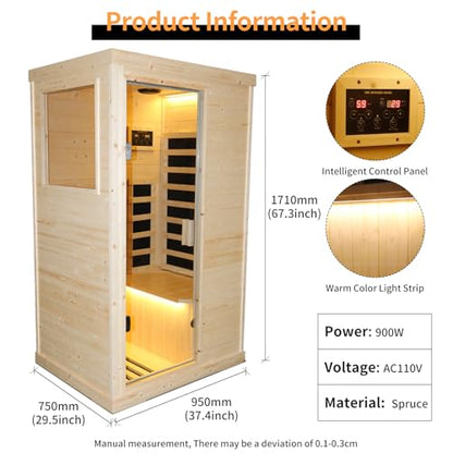 Single Person Luxurious Sauna Retreat with Premium Finland Spruce Construction