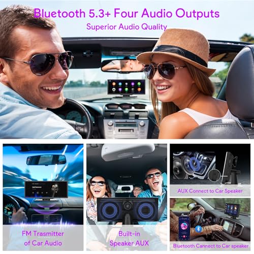 10.26" Wireless Carplay, Backup Camera, Blue-Tooth, GPS Navigation, Mirror Link, Fits All Vehicles