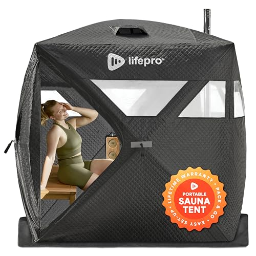 Lifepro Far Infrared Sauna Dome,Sauna Box and Sauna Tent - Portable Sauna For Home Provides Heated Detox and Supports Circulation and Recovery - Home Sauna - Wood Sauna Box with Bluetooth Sound System