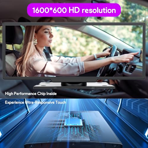 10.26" Wireless Carplay, Backup Camera, Blue-Tooth, GPS Navigation, Mirror Link, Fits All Vehicles