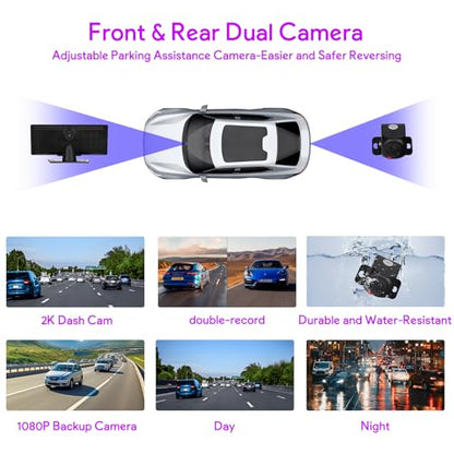 10.26" Wireless Carplay, Backup Camera, Blue-Tooth, GPS Navigation, Mirror Link, Fits All Vehicles