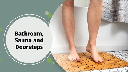 ZPirates Bamboo Bath Mat [16 x 27] Inches for Bathroom and Sauna Floors, Bathtub and Hot Tub Steps Patio and Shower Doors