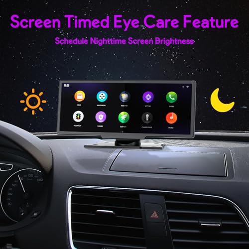 10.26" Wireless Carplay, Backup Camera, Blue-Tooth, GPS Navigation, Mirror Link, Fits All Vehicles