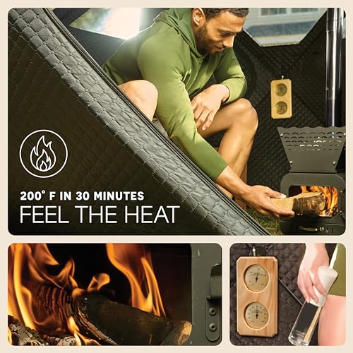 Lifepro Far Infrared Sauna Dome,Sauna Box and Sauna Tent - Portable Sauna For Home Provides Heated Detox and Supports Circulation and Recovery - Home Sauna - Wood Sauna Box with Bluetooth Sound System